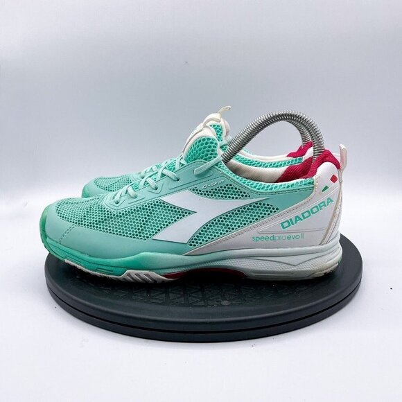 Diadora Women'ssz 8.5  SpeedPro EVO II Aqua Blue Running Shoes 101 170144-C6018 - Picture 1 of 9